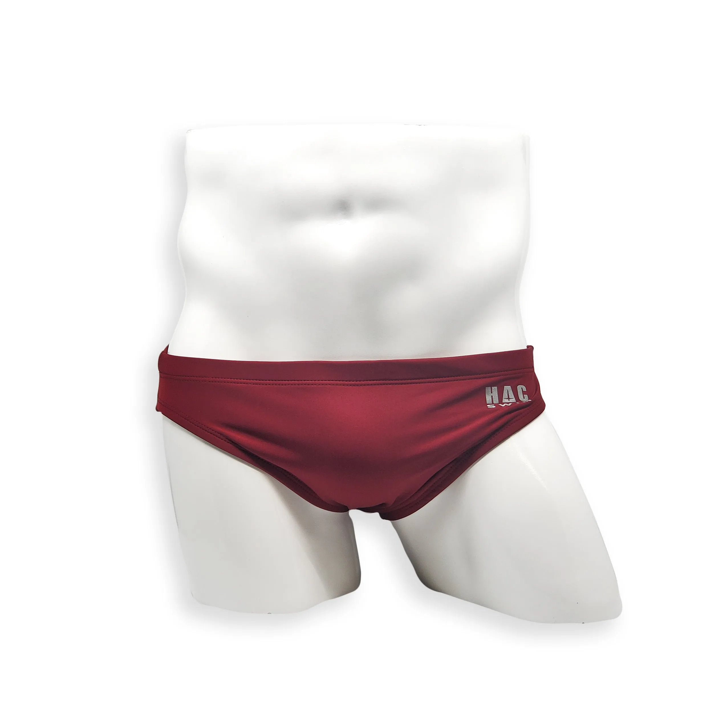 2 Inch Flat Front Swim Brief - Burgundy