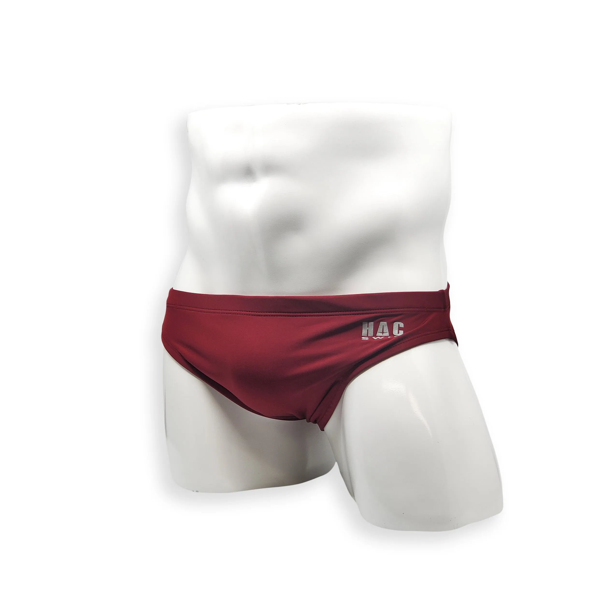 2 Inch Flat Front Swim Brief - Burgundy