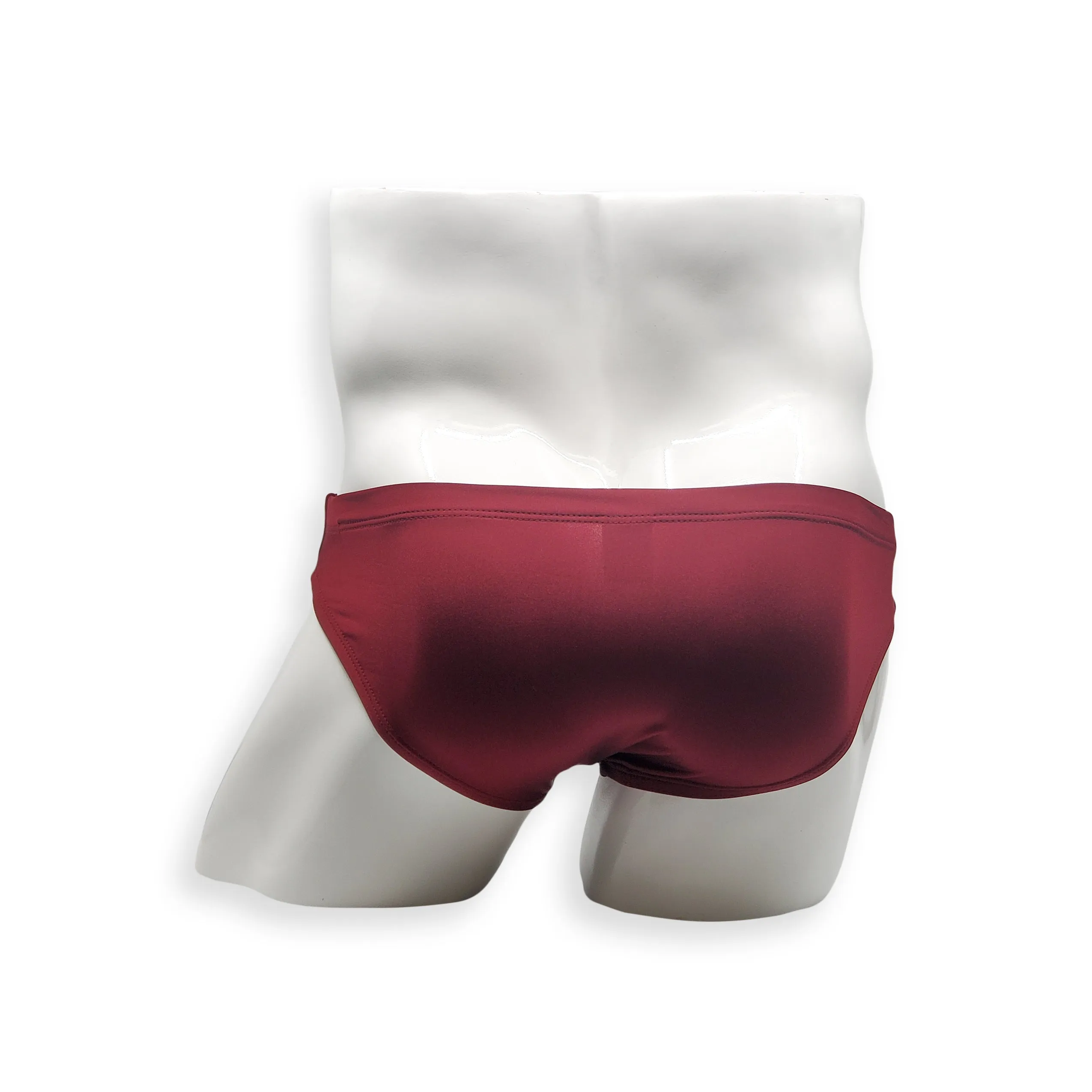 2 Inch Flat Front Swim Brief - Burgundy