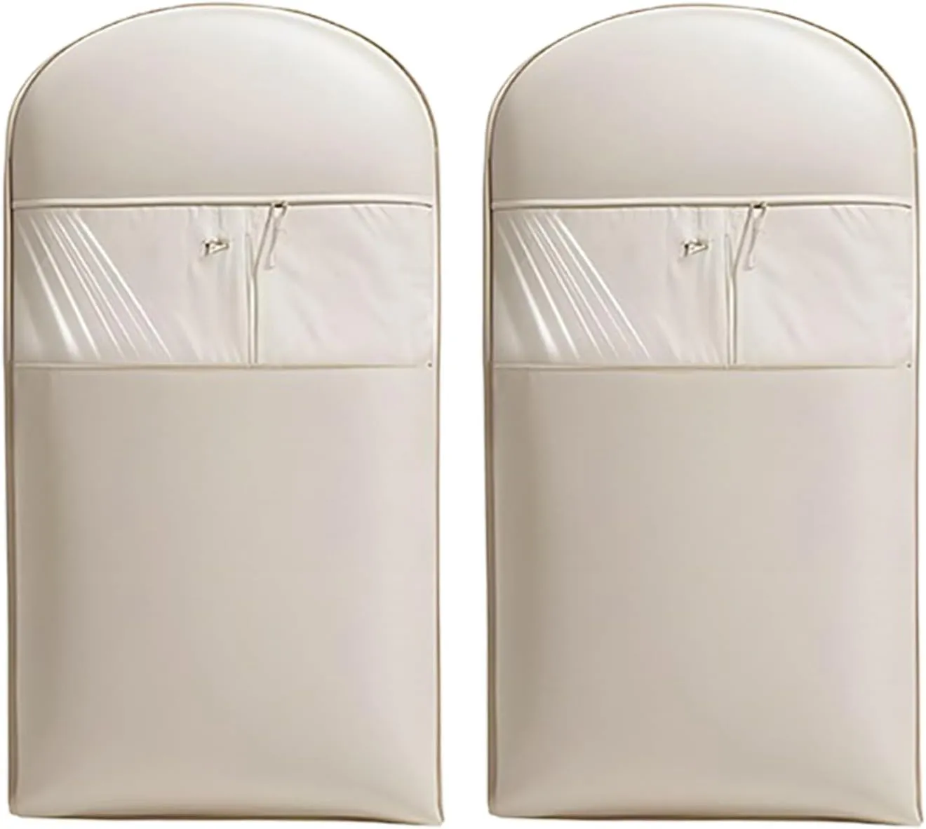 2 Pack Space Saving Hanging Garment Bag with SelfCompression Zipper, Down Coat Storage Bag Hanging Space Saver Closet Organizer, for Closet Storage