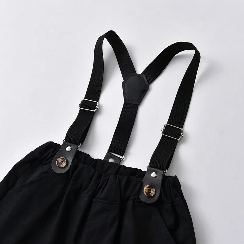 2 Pieces Set Baby Kid Boys Birthday Party Bow Shirts And Solid Color Rompers Wholesale 220302219