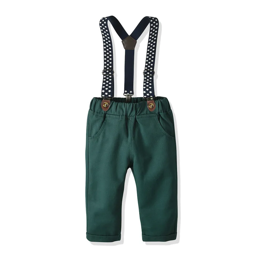 2 Pieces Set Baby Kid Boys Birthday Party Bow Shirts And Star Jumpsuits Wholesale 23041120