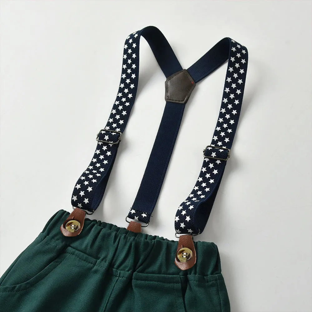 2 Pieces Set Baby Kid Boys Birthday Party Bow Shirts And Star Jumpsuits Wholesale 23041120