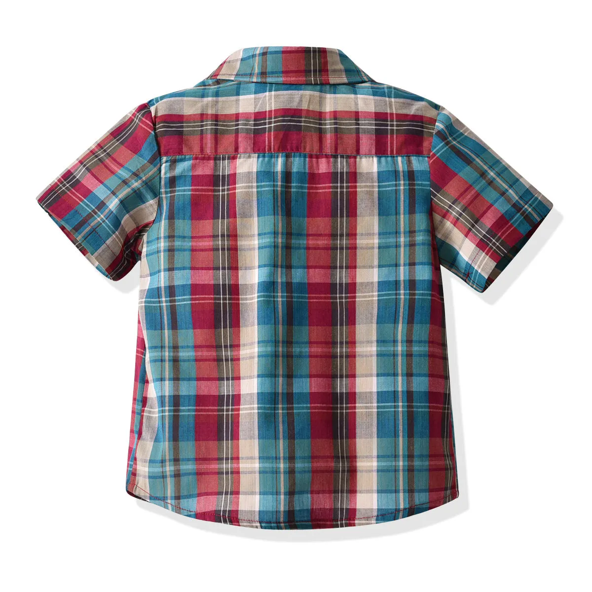2 Pieces Set Baby Kid Boys Birthday Party Checked Bow Shirts And Solid Color Shorts Wholesale 22053195