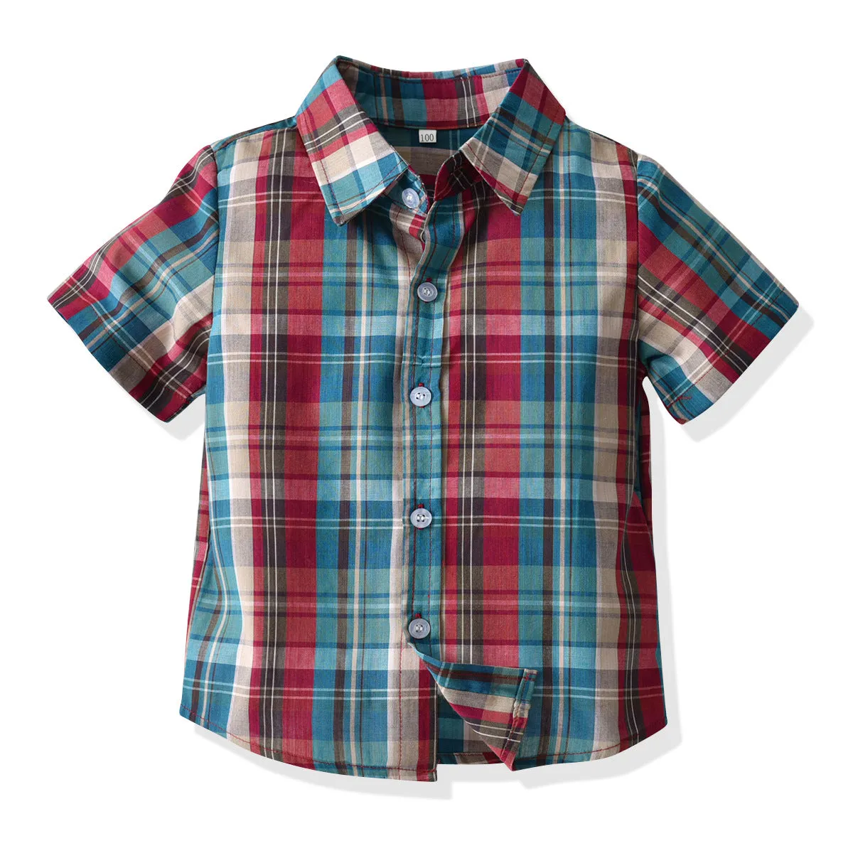 2 Pieces Set Baby Kid Boys Birthday Party Checked Bow Shirts And Solid Color Shorts Wholesale 22053195