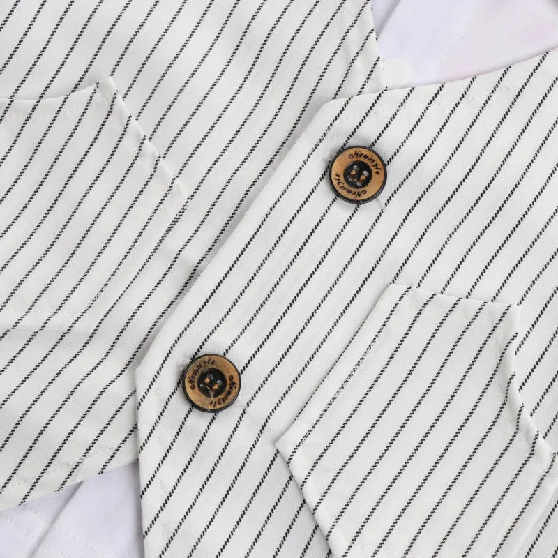 2 Pieces Set Baby Kid Boys Birthday Striped Color-blocking Bow Tops And Shorts Wholesale 22092014