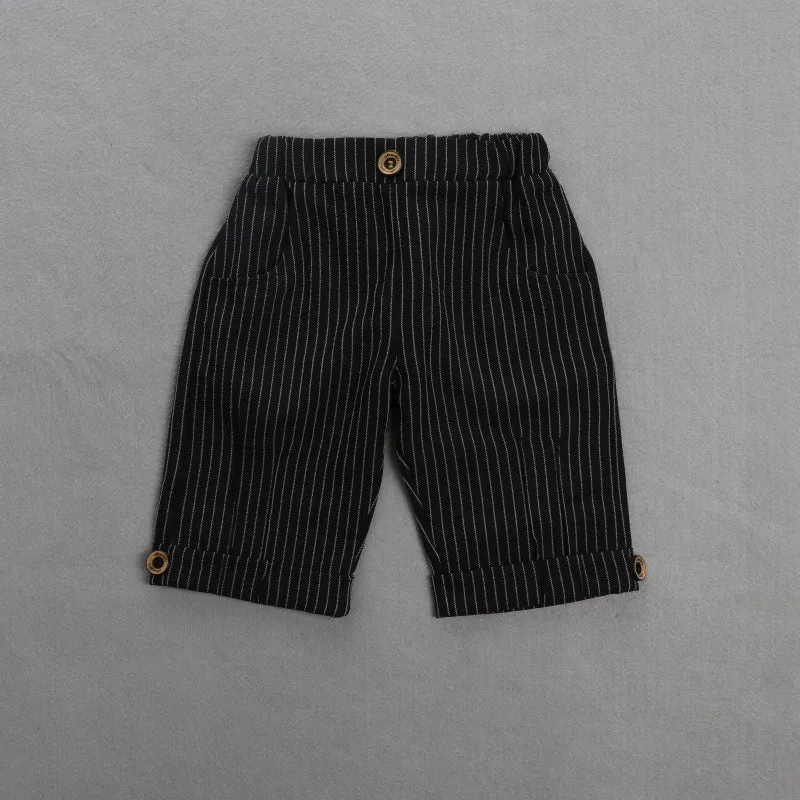 2 Pieces Set Baby Kid Boys Birthday Striped Color-blocking Bow Tops And Shorts Wholesale 22092014