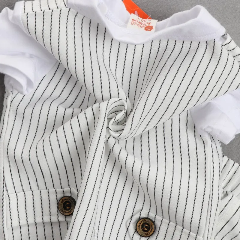 2 Pieces Set Baby Kid Boys Birthday Striped Color-blocking Bow Tops And Shorts Wholesale 22092014