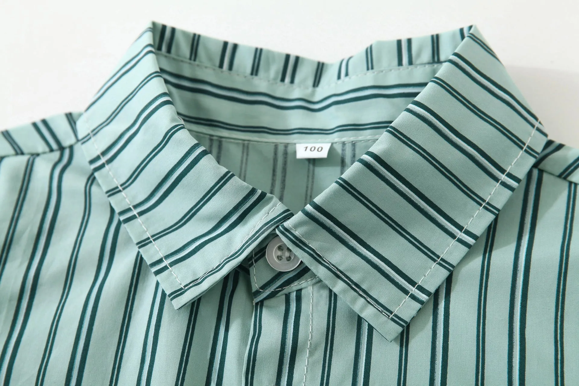 2 Pieces Set Baby Kid Boys Dressy Striped Bow Shirts And Solid Color Shorts Wholesale 220425284