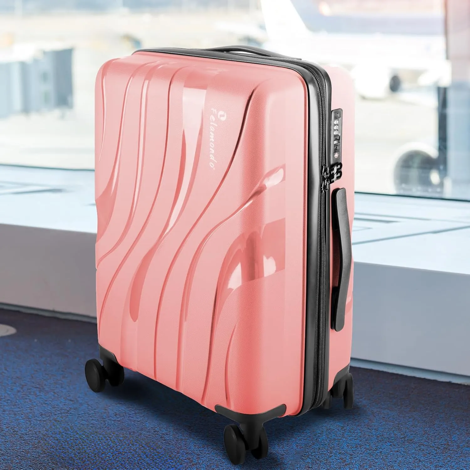 28-Inch Extra Large Lightweight Hardshell Check-In Luggage  TSA Lock, 360 Silent Spinner Wheels, Explosion-Proof Zipper  Durable Suitcase for Long Trips & Vacations (Pink)