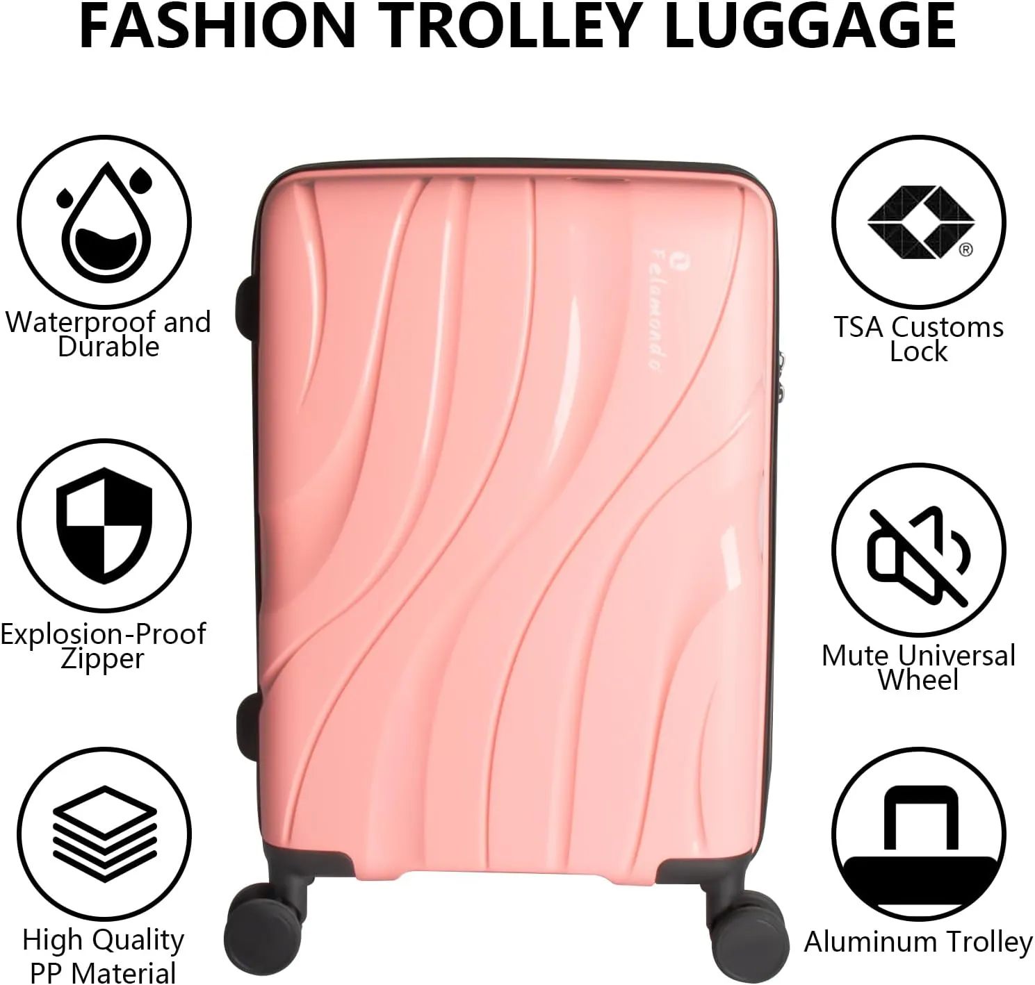 28-Inch Extra Large Lightweight Hardshell Check-In Luggage  TSA Lock, 360 Silent Spinner Wheels, Explosion-Proof Zipper  Durable Suitcase for Long Trips & Vacations (Pink)
