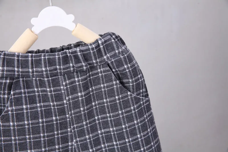 3 Pieces Set Baby Boys Checked Tops Blazers And Pants Wholesale 230129445