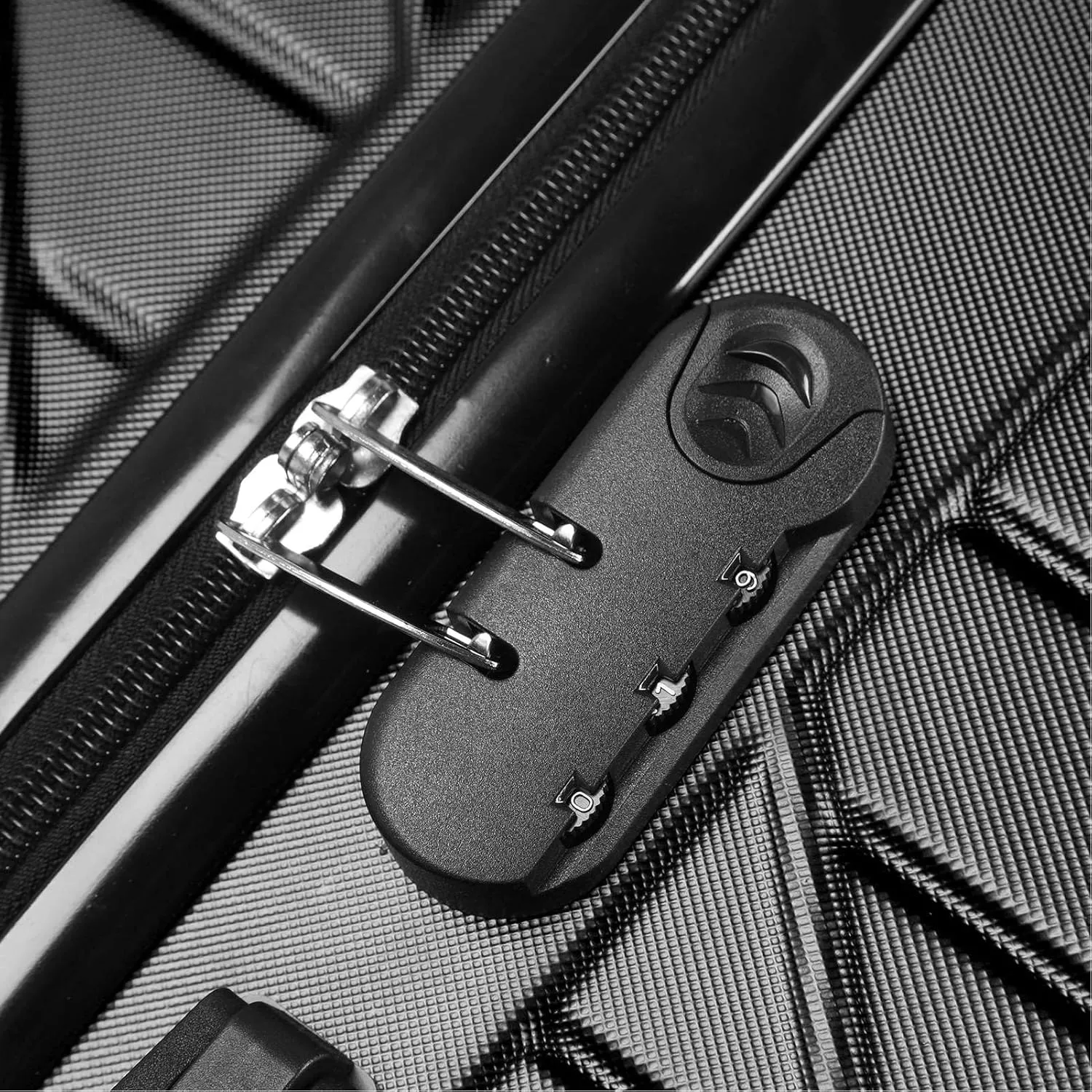 3PCS Luggage Set Spinner Wheel Hardshell Suitcase Lightweight with TSA Lock 150kg Load Capacity 20in 24in 28in (Black)