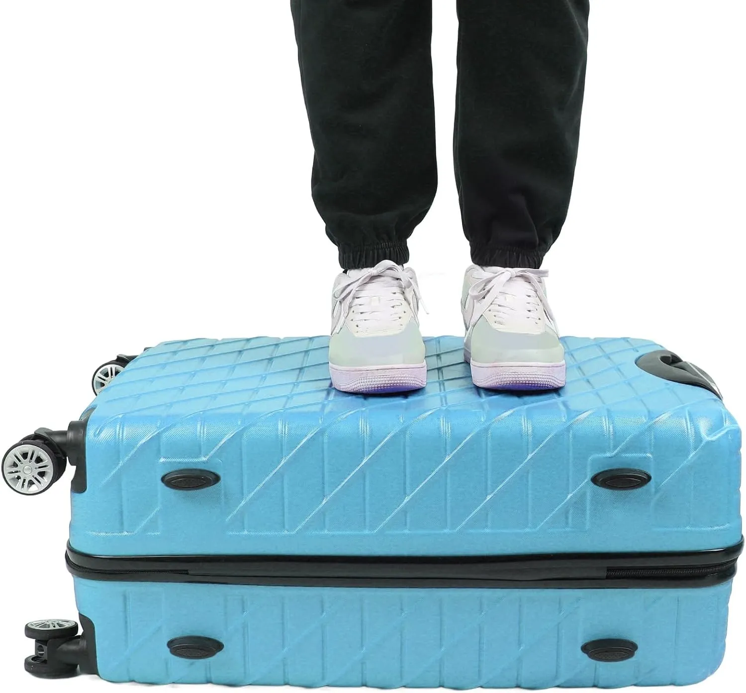 3PCS Luggage Set Spinner Wheel Hardshell Suitcase Lightweight with TSA Lock 150kg Load Capacity 20in 24in 28in (Blue)