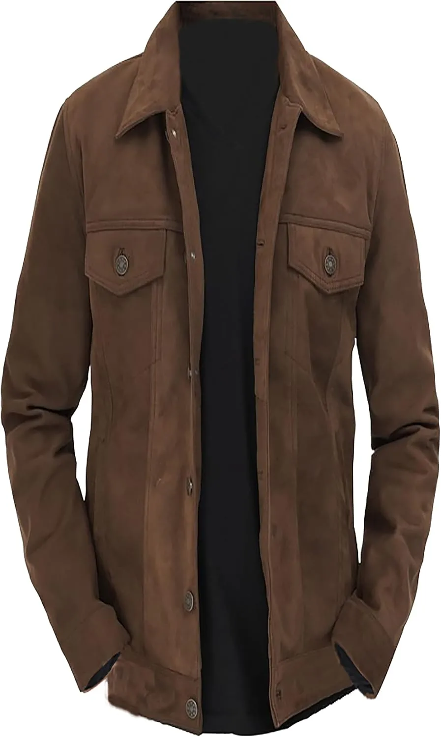 ABz Leathers Men's Suede Leather Jacket. Mens Brown Logan Cowboy Suede Jacket. Biker Vintage Brown Jacket Winter outwear.