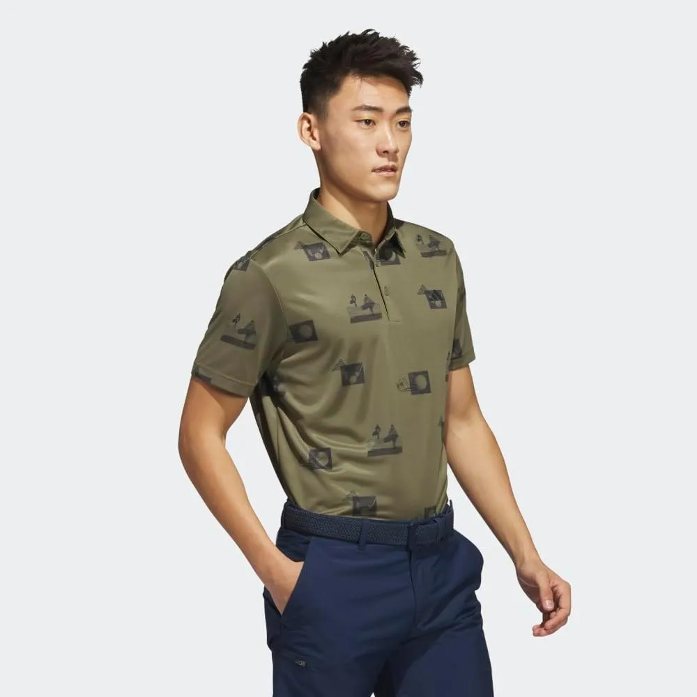 adidas Men's Allover Printed Golf Polo Shirt