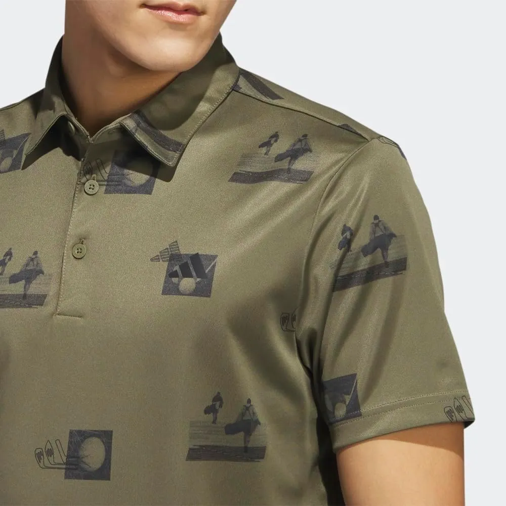 adidas Men's Allover Printed Golf Polo Shirt