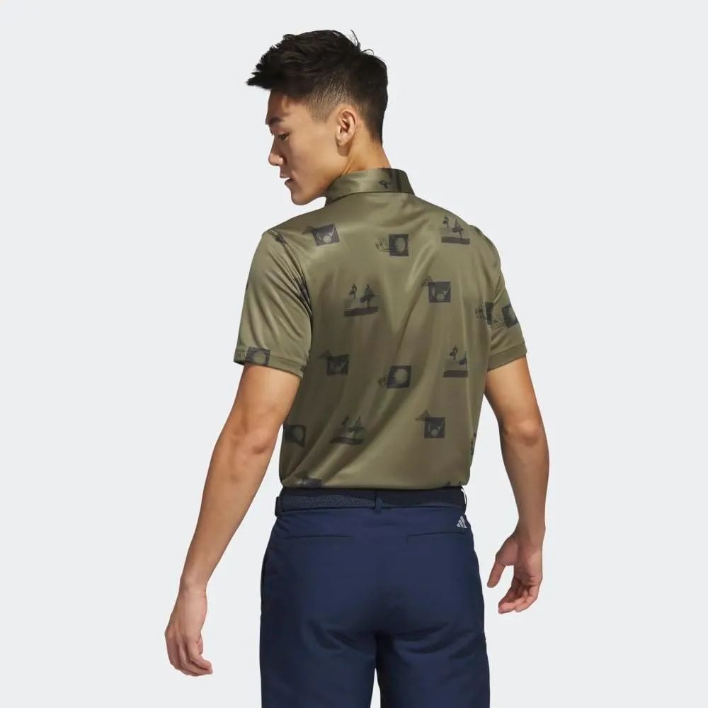 adidas Men's Allover Printed Golf Polo Shirt