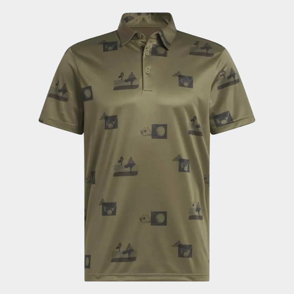 adidas Men's Allover Printed Golf Polo Shirt