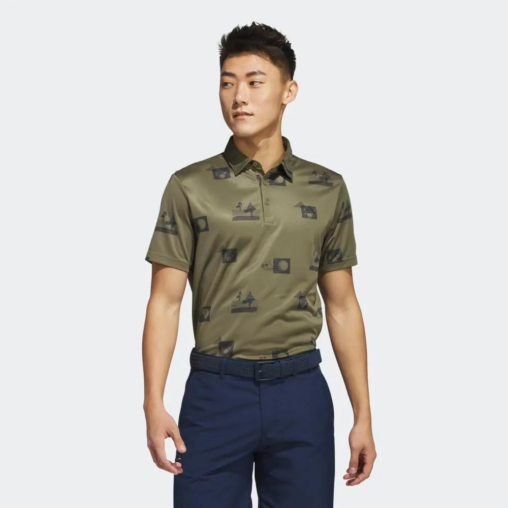 adidas Men's Allover Printed Golf Polo Shirt