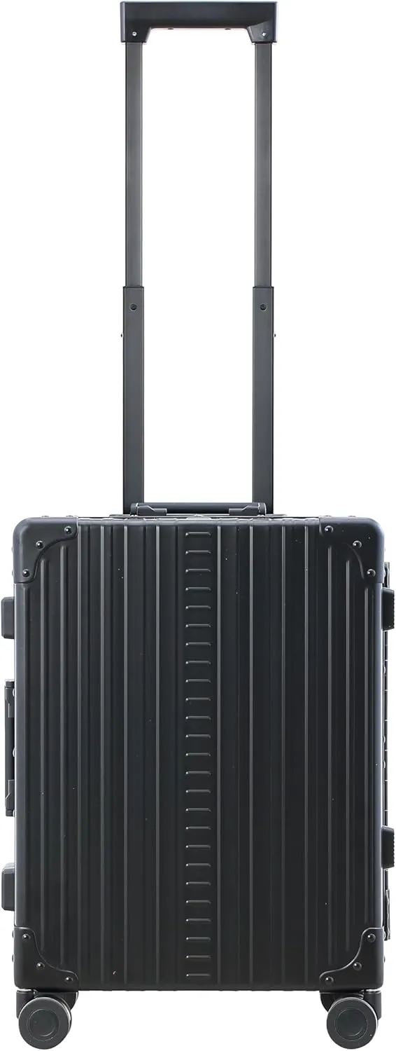 All Aluminum Lightweight 21" International Carry-On Hardside Luggage with Durable Hardshell, TSA Approved Heavy Duty Spinner Wheels, Rolling Travel Bag for Airplane, Premium Suitcase (Onyx)