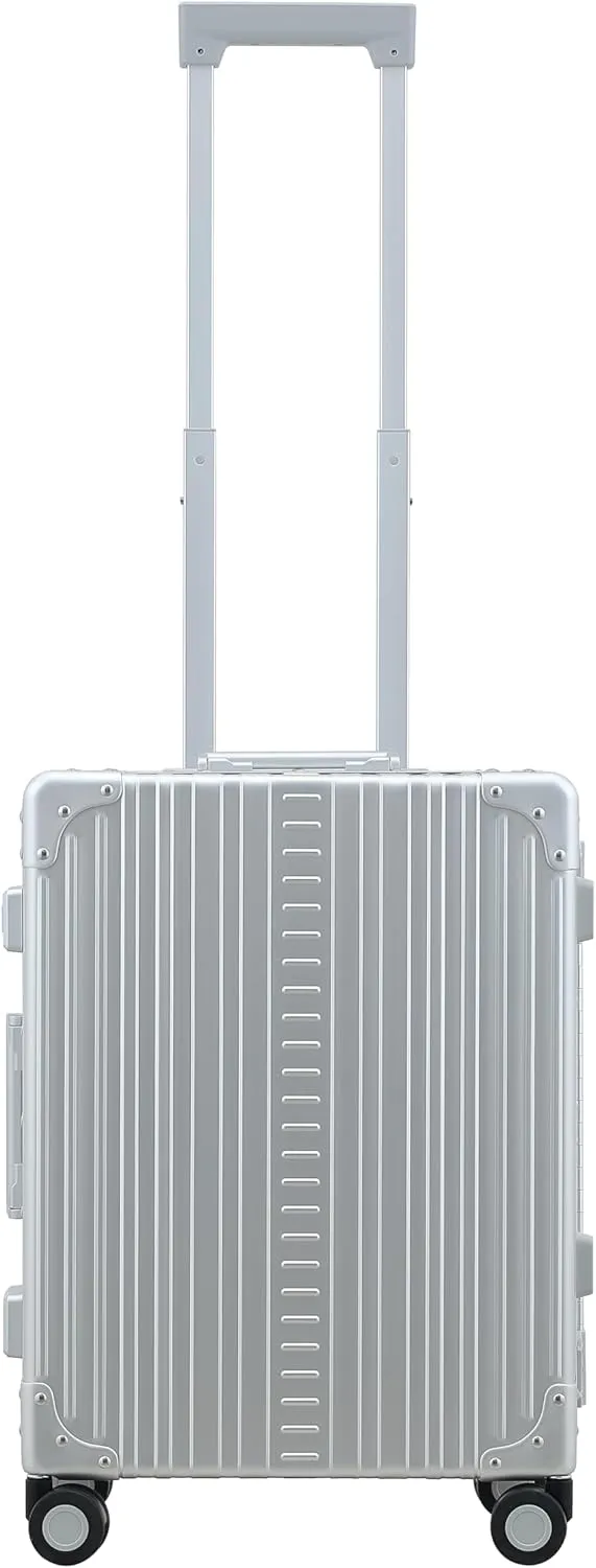 All Aluminum Lightweight 21" International Carry-On Hardside Luggage with Durable Hardshell, TSA Approved Heavy Duty Spinner Wheels, Rolling Travel Bag for Airplane, Premium Suitcase (Platinum)