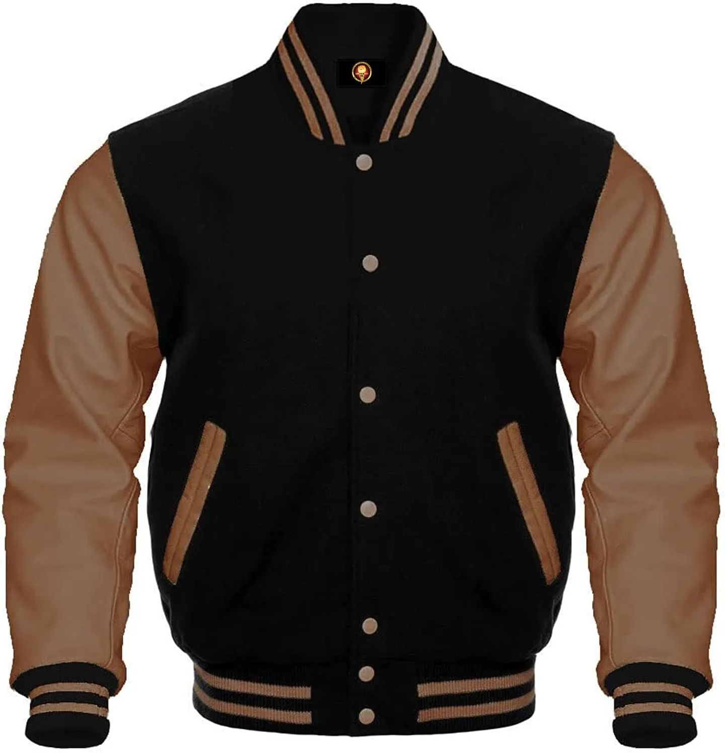 AMAZEE Wool Body Leather Sleeves 38 Colors Option Letterman Baseball Bomber Varsity Jacket