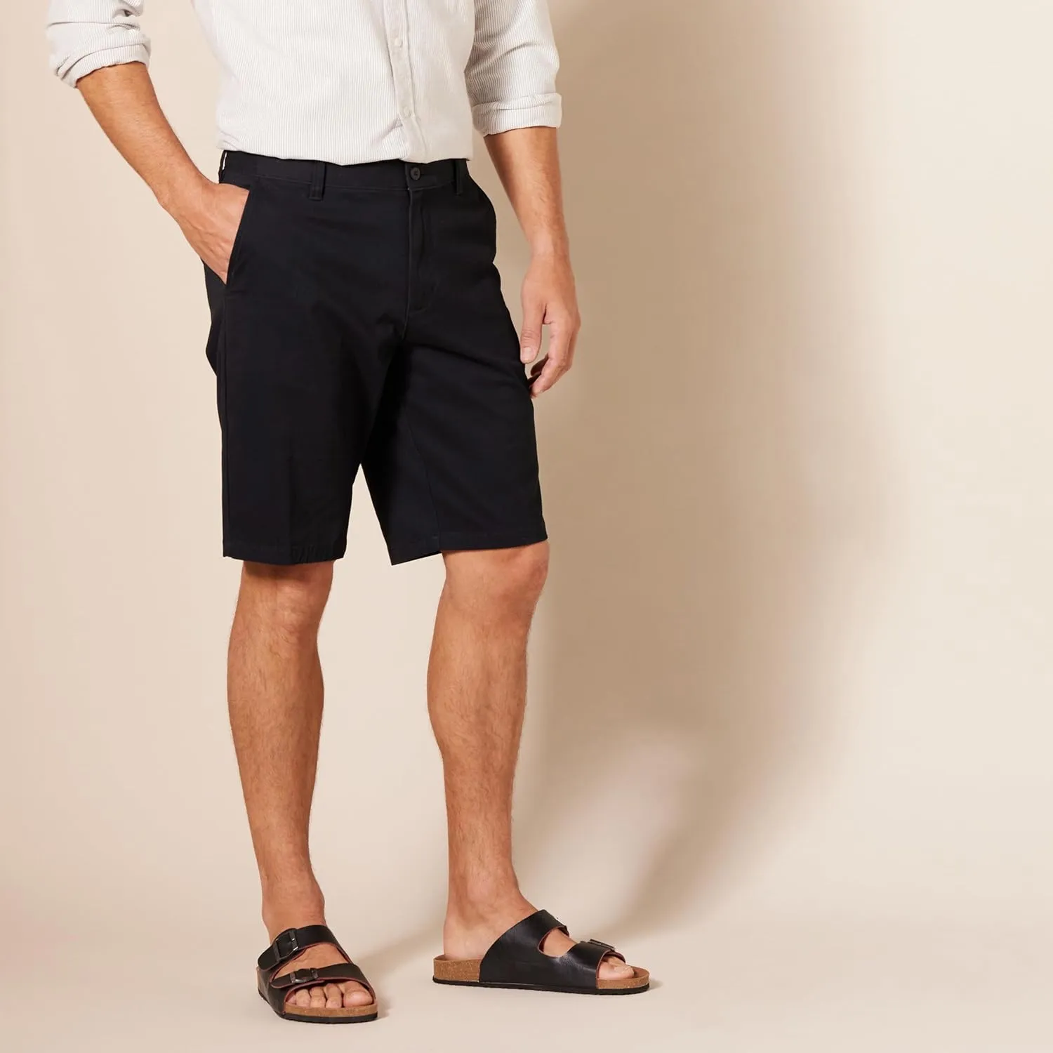 Amazon Essentials Men's Slim-Fit 11" Flat-Front Comfort Stretch Chino Short