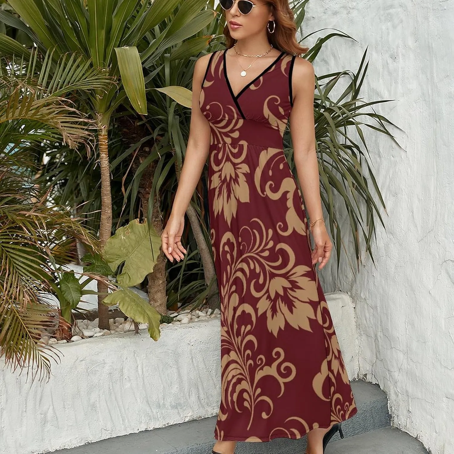 AMRANDOM Women Summer Casual Sleeveless Long Tank Vest Dresses S-3XL