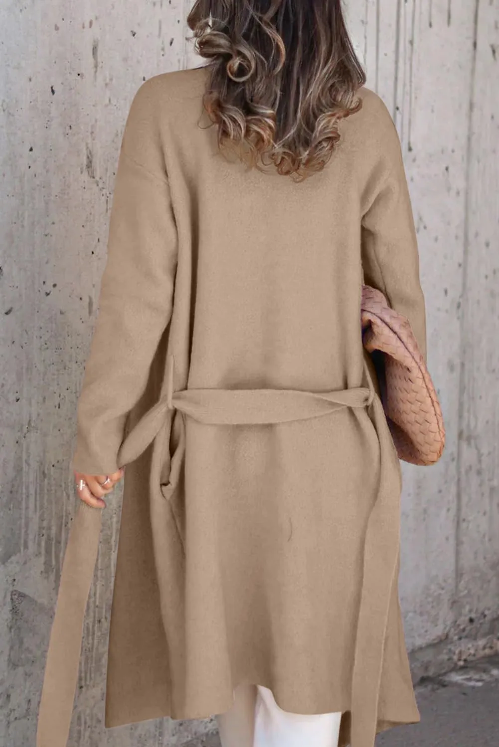 Angerella Women's Casual Long Sleeve Draped Open Front Knit Long Cardigan Sweater Outwear Coats with Pocket