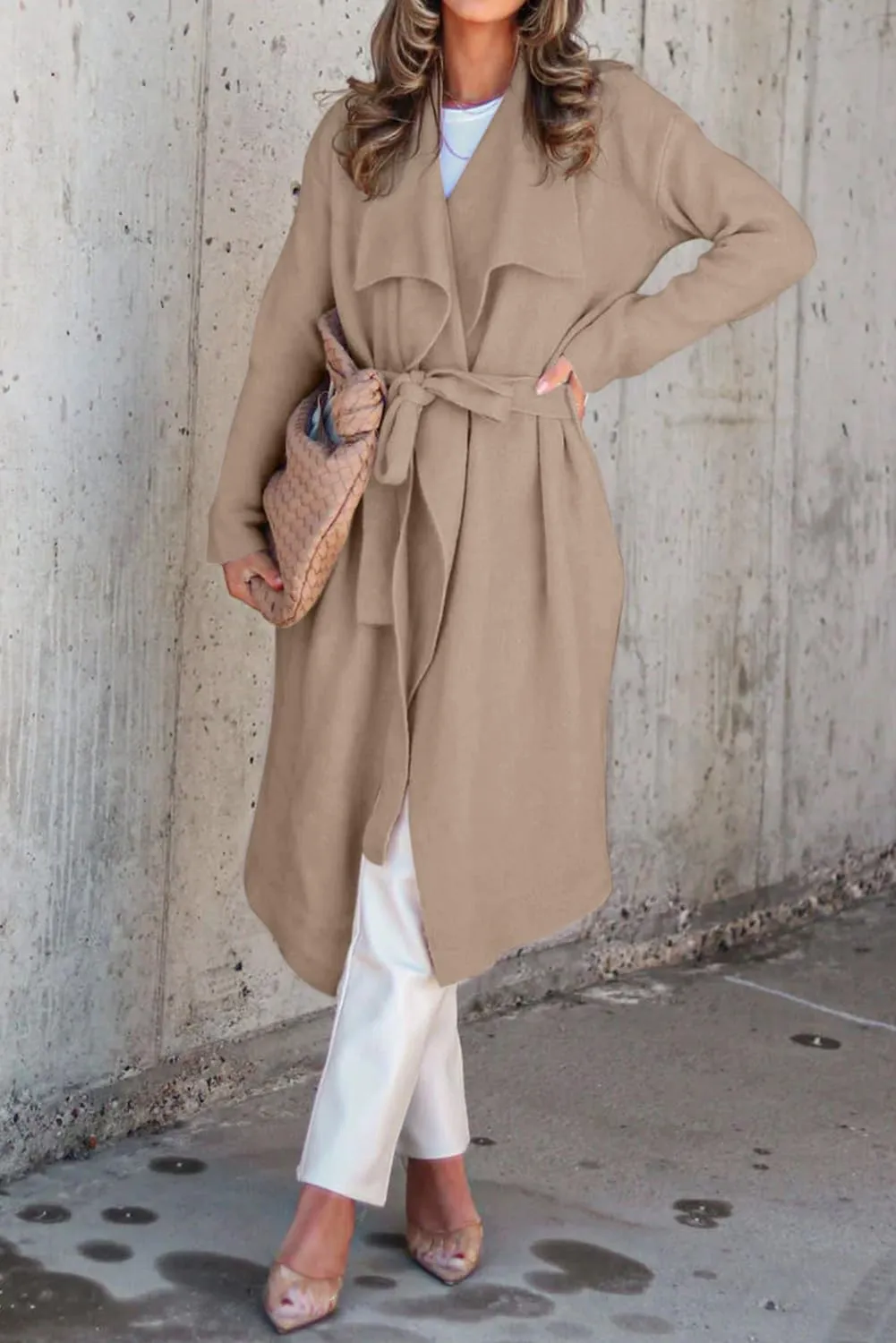 Angerella Women's Casual Long Sleeve Draped Open Front Knit Long Cardigan Sweater Outwear Coats with Pocket