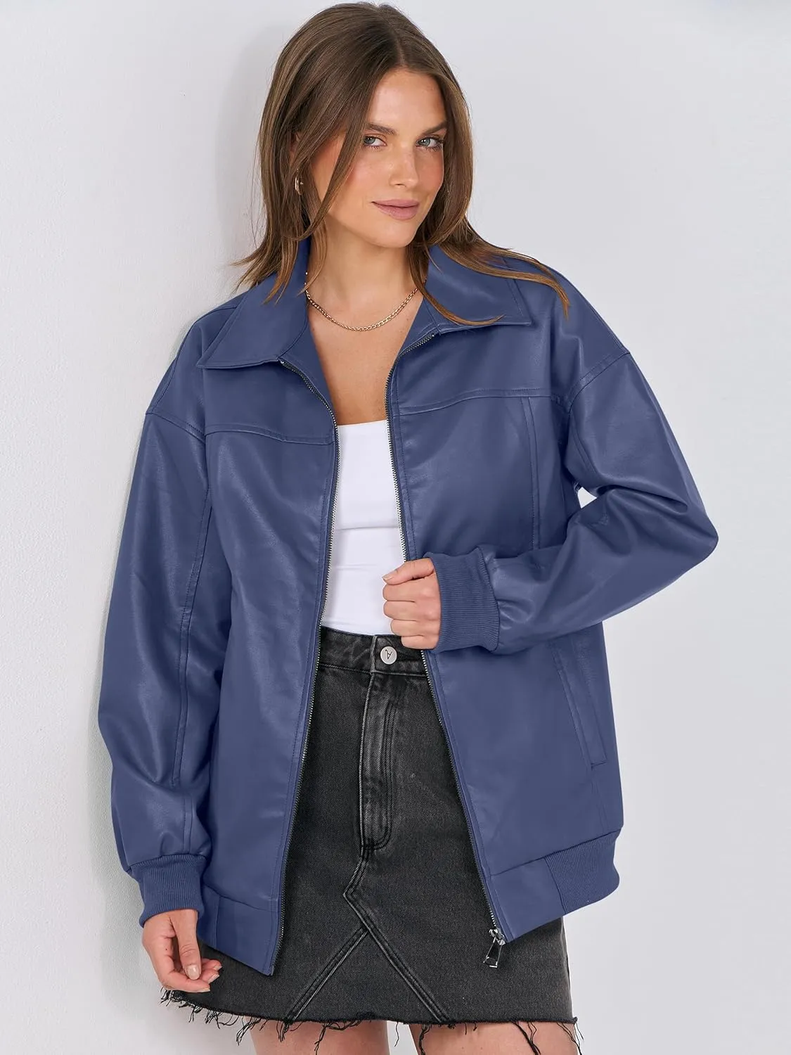 ANRABESS Womens Oversized Leather Jackets Faux Suede Fall Fashion Motorcycle Coats Winter Outfits Clothes 2025