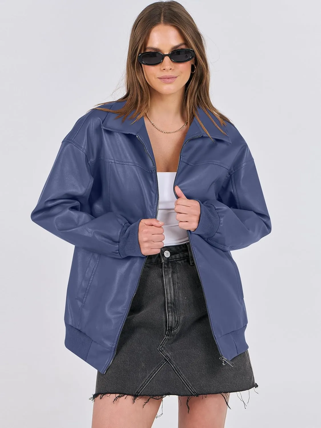 ANRABESS Womens Oversized Leather Jackets Faux Suede Fall Fashion Motorcycle Coats Winter Outfits Clothes 2025
