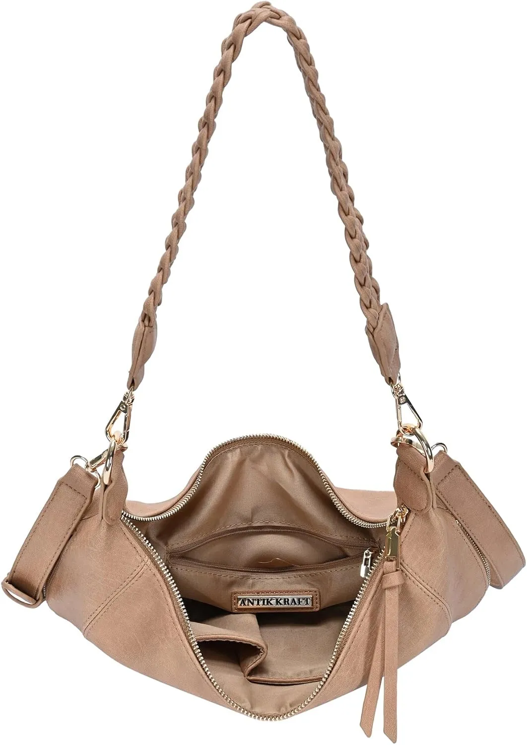 Antik Kraft Noelia Shoulder Crossbody Hobo | Vegan Leather Handbag with Adjustable Strap | Versatile and Stylish Everyday Bag