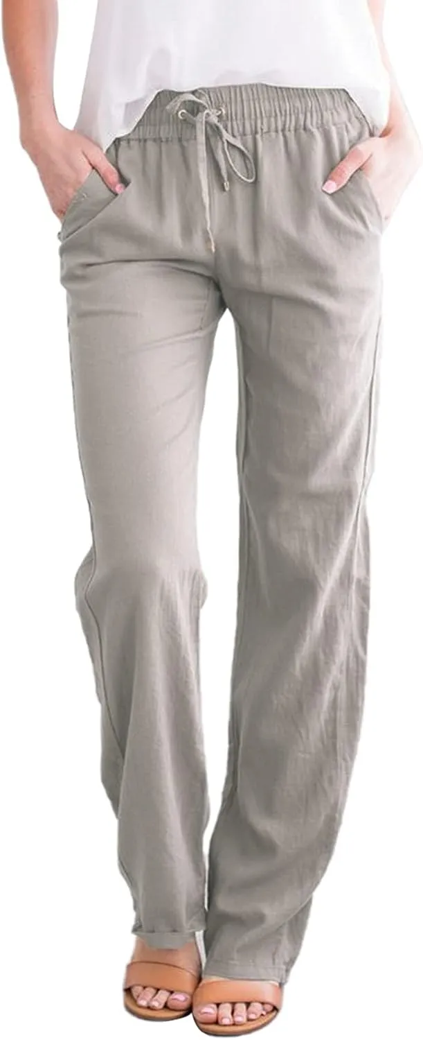 Aopwsrlyi Women's Wide Leg Sweatpants Casual Drawstring Elastic High Waist Loose Sweat Pants Trousers with Pockets