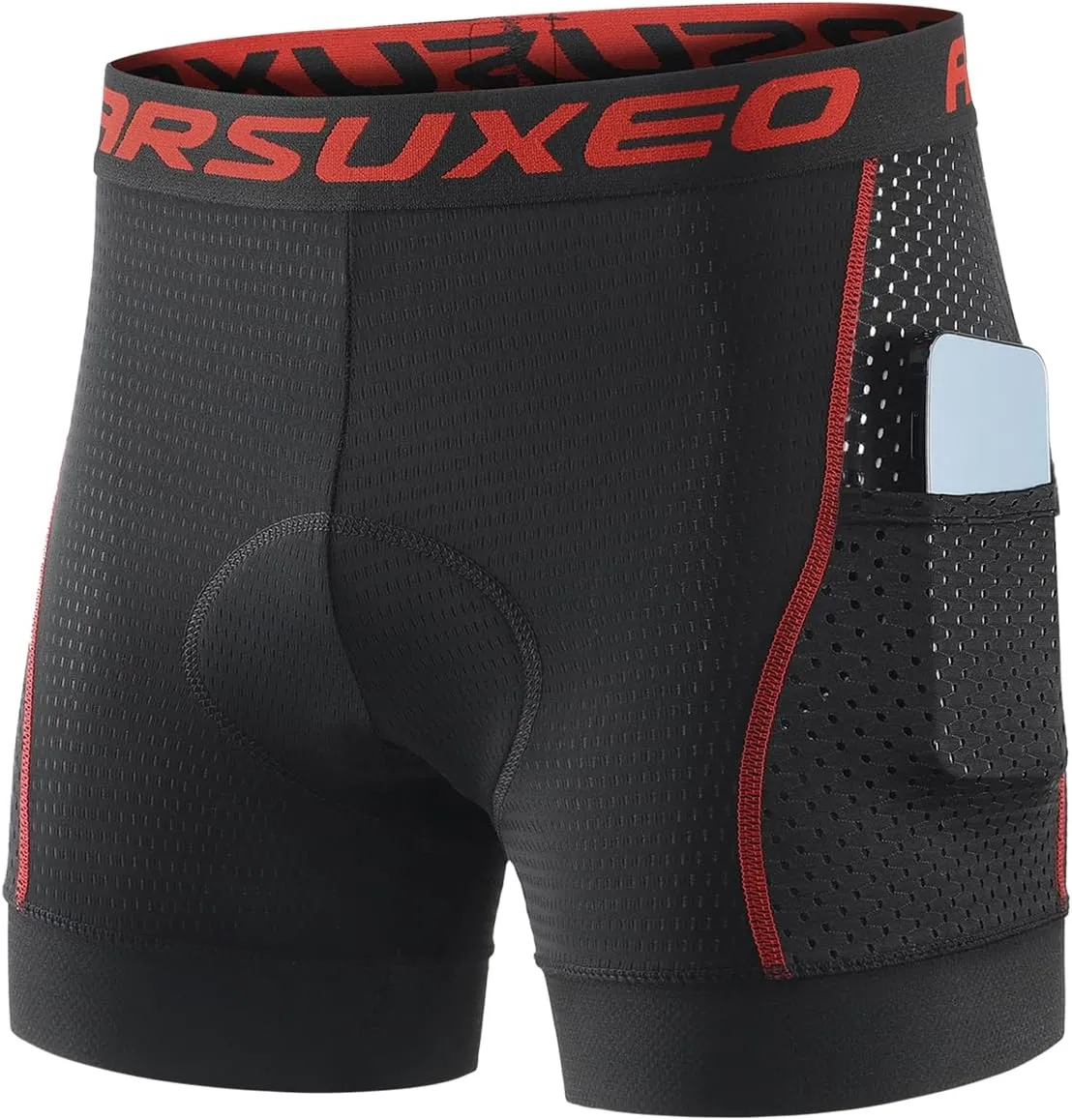 ARSUXEO Cycling Underwear Men With Pockets 4D Padded Bike Shorts Bicycle Biking Cycling Shorts