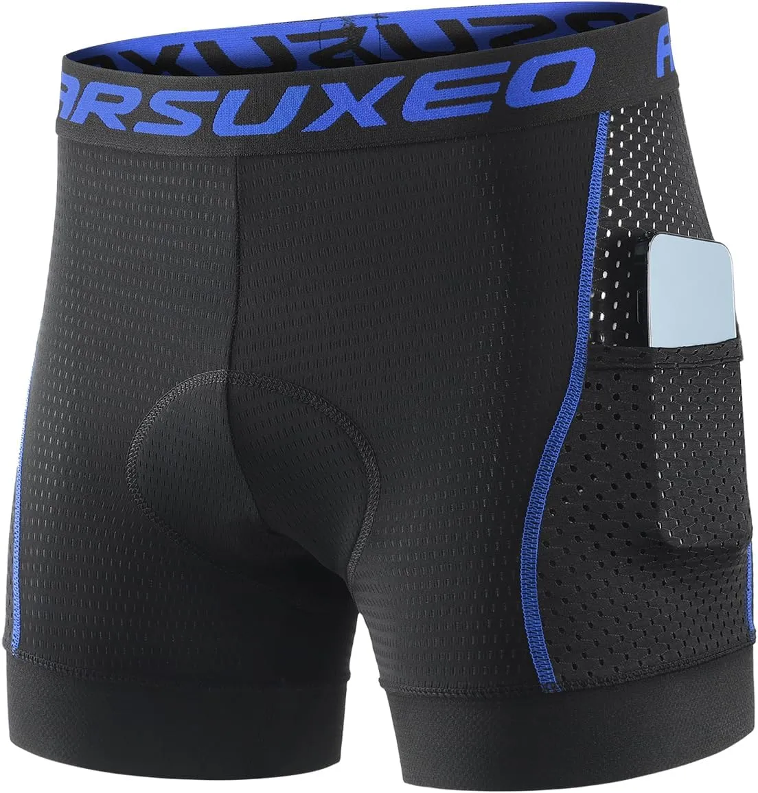 ARSUXEO Cycling Underwear Men With Pockets 4D Padded Bike Shorts Bicycle Biking Cycling Shorts