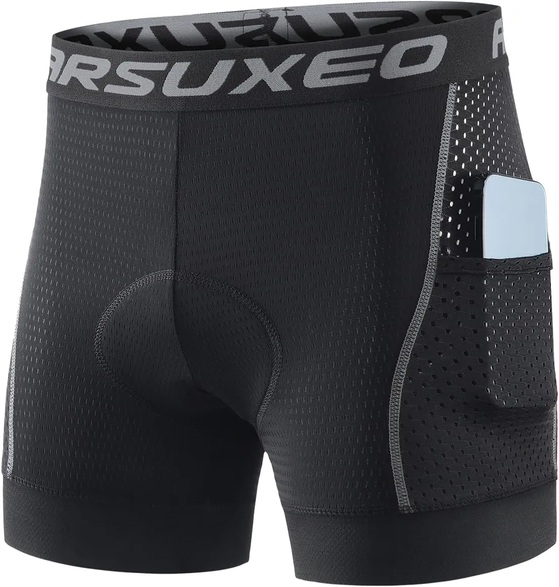 ARSUXEO Cycling Underwear Men With Pockets 4D Padded Bike Shorts Bicycle Biking Cycling Shorts