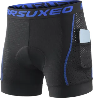 ARSUXEO Cycling Underwear Men With Pockets 4D Padded Bike Shorts Bicycle Biking Cycling Shorts