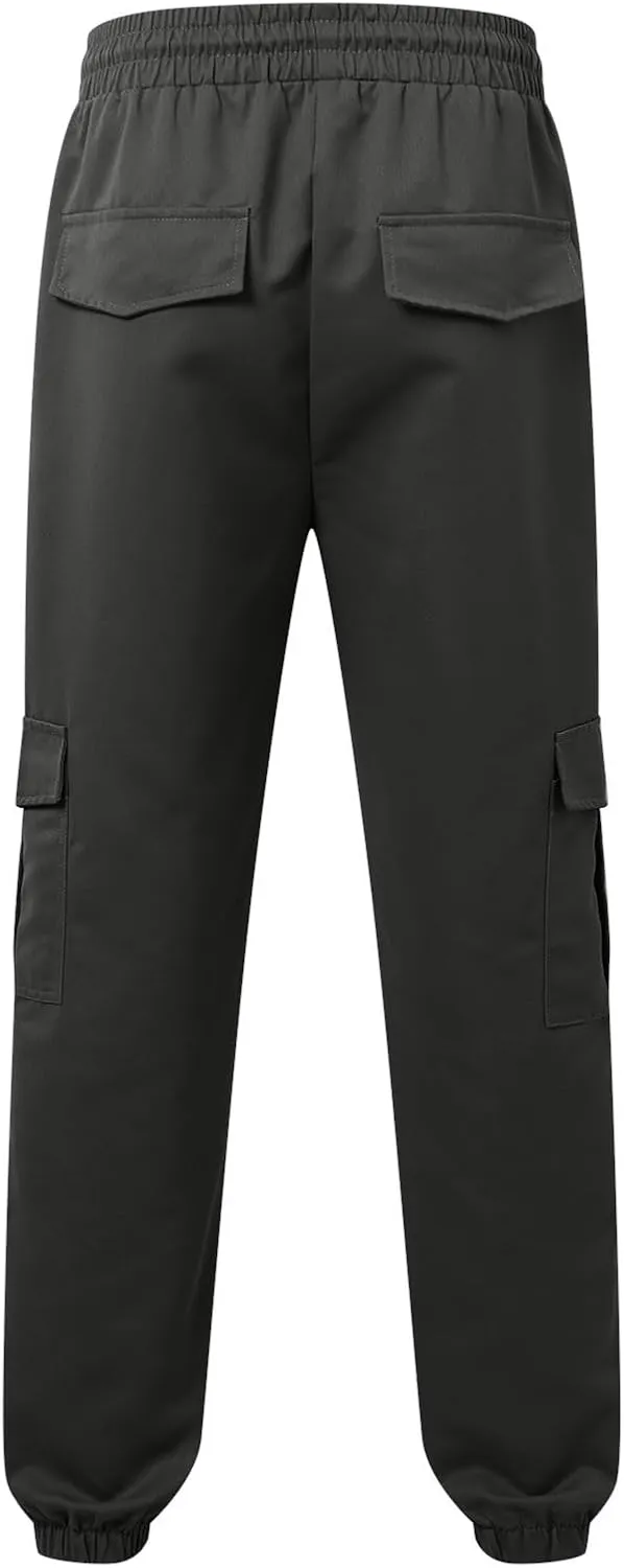 Athletic Pants for Men Cargo Lightweight Elastic Waist Hiking Camping Tapered Pants Breathable Running Sports Joggers