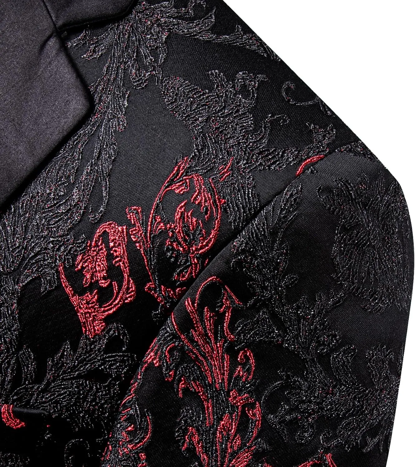 Barry. Wang Men's Sport Coats & Blazers Flower Suit Jacket 1 Button Paisley Tuxedo Mardi Gras Carnival Parade Gift
