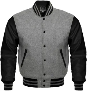 Baseball Jacket Varsity Letterman Jackets Genuine Leather Sleeves & 37 Team Colors Original Wool