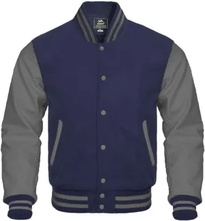 Baseball Jacket Varsity Letterman Jackets Genuine Leather Sleeves & 37 Team Colors Original Wool