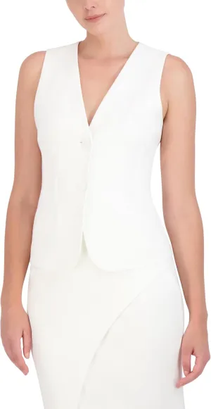 BCBGMAXAZRIA womens Sleeveless V Neck Vest