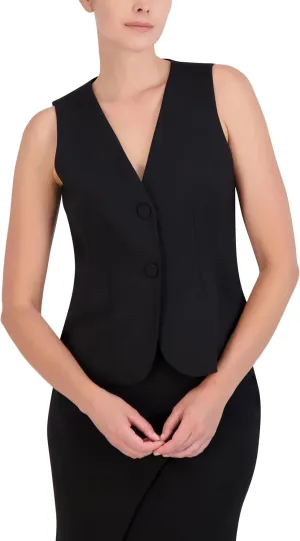 BCBGMAXAZRIA womens Sleeveless V Neck Vest