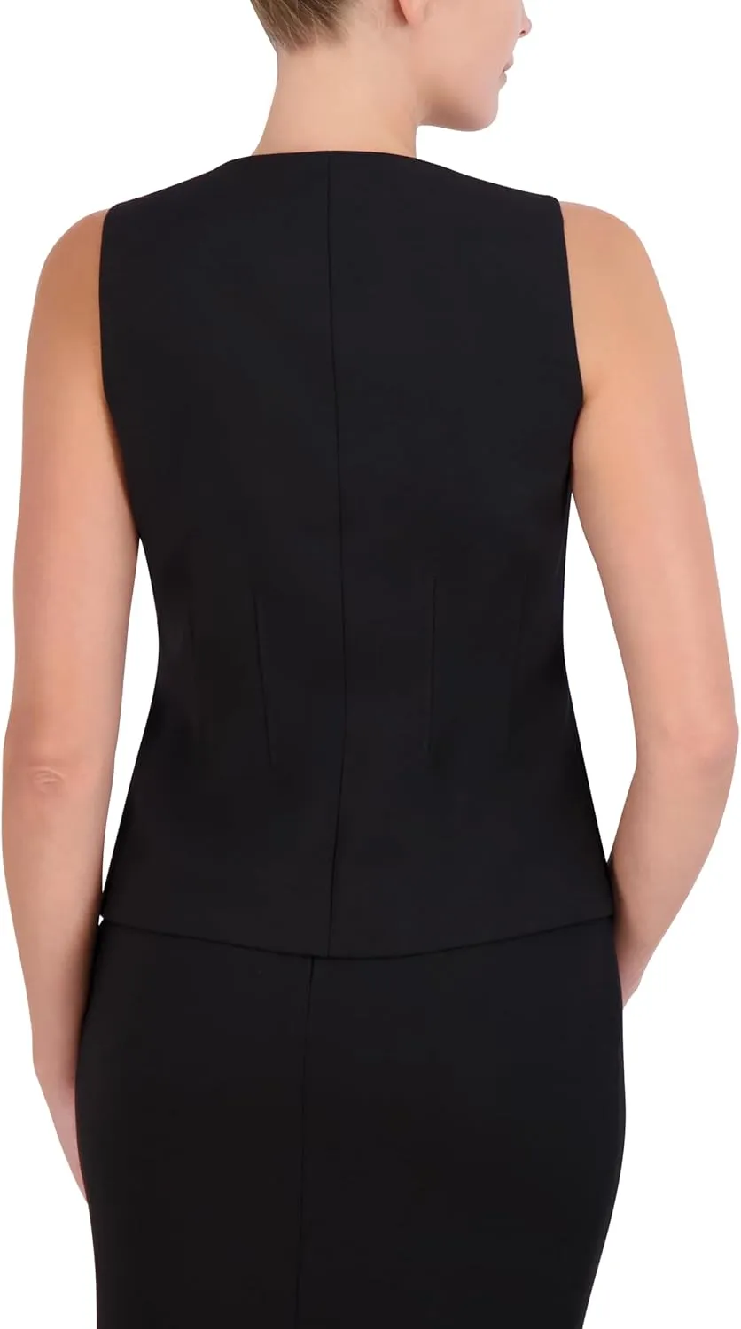 BCBGMAXAZRIA womens Sleeveless V Neck Vest