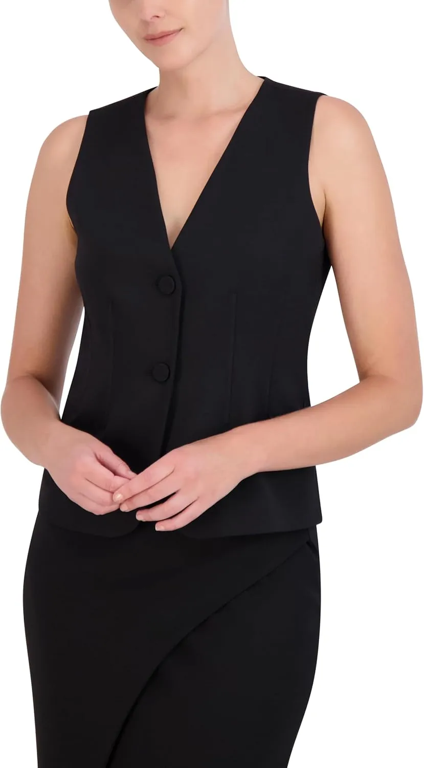 BCBGMAXAZRIA womens Sleeveless V Neck Vest
