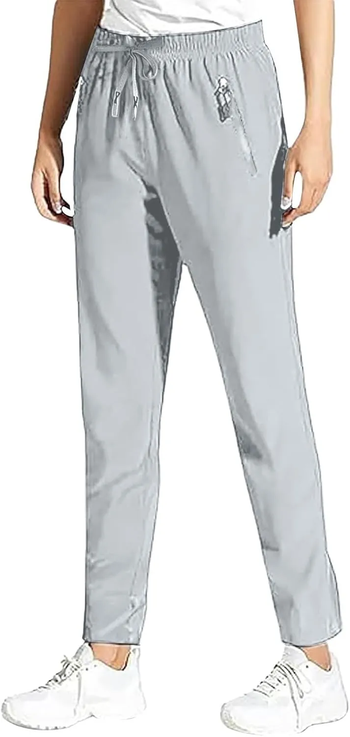 Beeswan Pants for Women Over 50 Ultra Stretch Breathable Casual Comfy Quick Dry Elastic Waist Trousers with Pockets