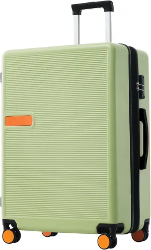 belupai Expandable Hardshell Luggage,Lightweight Carry On Suitcase with Spinner Wheels (Green, 24in)