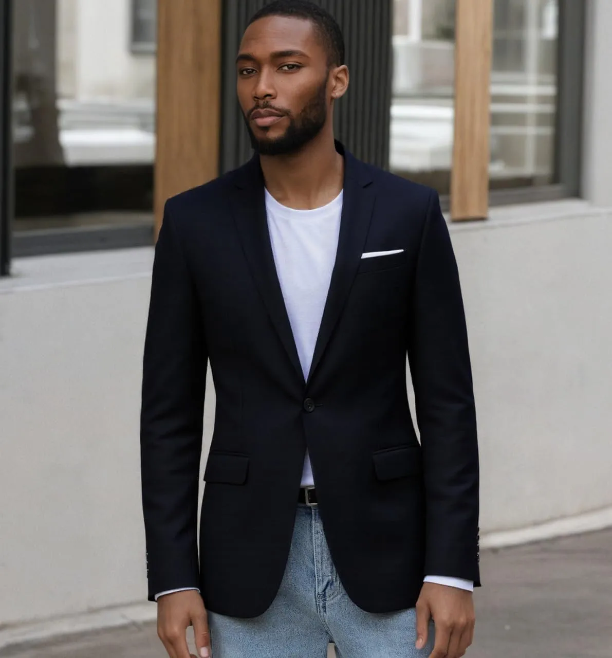 Beninos Mens Blazer Jacket Slim Fit Casual One Button Sport Coats